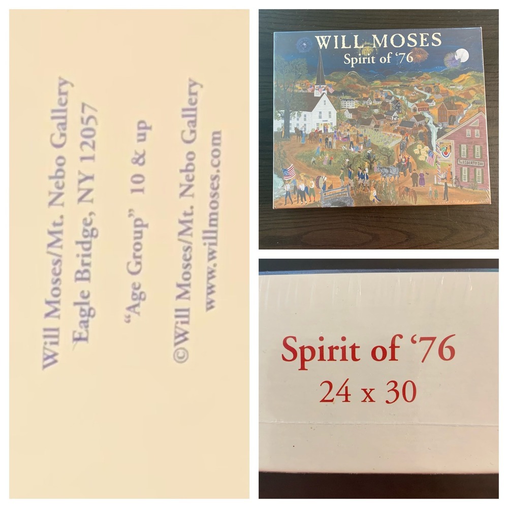 Will‎ Moses Spirit of '76 1000 Pc Puzzle 24x30 Folk Art NIB Mt. Nebo USA Made